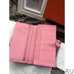 High Hermes Bearn Wallet In Pink Leather