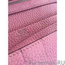 High Hermes Bearn Wallet In Pink Leather