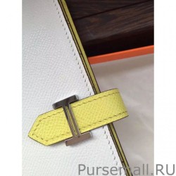 1:1 Mirror Hermes Bicolor Bearn Wallet In White Epsom Leather