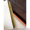 1:1 Mirror Hermes Bicolor Bearn Wallet In White Epsom Leather