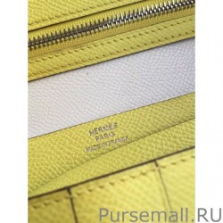 1:1 Mirror Hermes Bicolor Bearn Wallet In White Epsom Leather