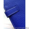 UK Hermes Bearn Wallet In Electric Blue Leather