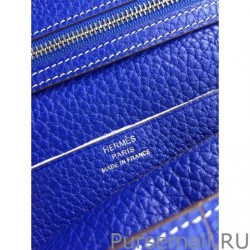 UK Hermes Bearn Wallet In Electric Blue Leather