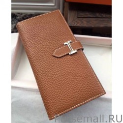 Fashion Hermes Bearn Wallet In Brown Leather