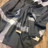 Inspired Lightweight Check Modal and Wool Square Scarf Blue