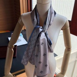 Replicas Long Silk scarf with Bee Print 70 x 180cm Gray