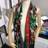 Copy Silk scarf with Flora Print 65 x 185cm Black
