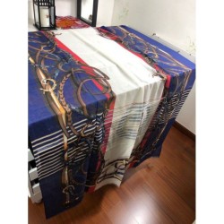 Best Wool Silk Scarf 100 x 200 Blue