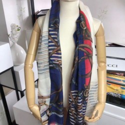 Best Wool Silk Scarf 100 x 200 Blue