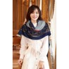 Best Wool Silk Scarf 100 x 200 Blue