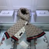 7 Star cashmere jacquard scarf 30 x 190 Brown