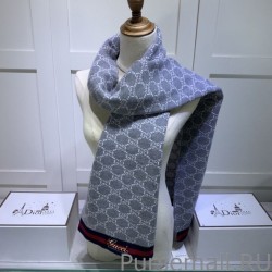 1:1 Mirror cashmere jacquard scarf 30 x 190 Gray