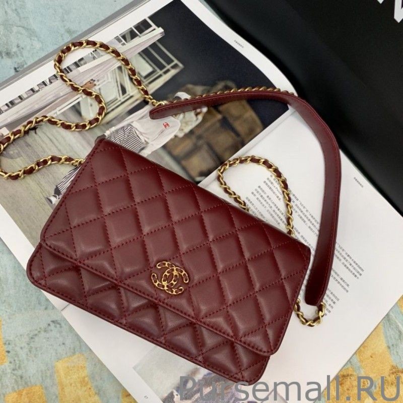 Designer Chain Infinity Clutch With Chain Woc AP0732 Claret