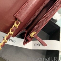 Designer Chain Infinity Clutch With Chain Woc AP0732 Claret