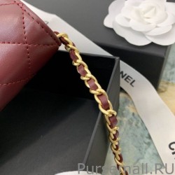 Designer Chain Infinity Clutch With Chain Woc AP0732 Claret