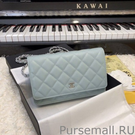 Knockoff Clacci Grained Calfskin Woc Bag A33814 Light Blue