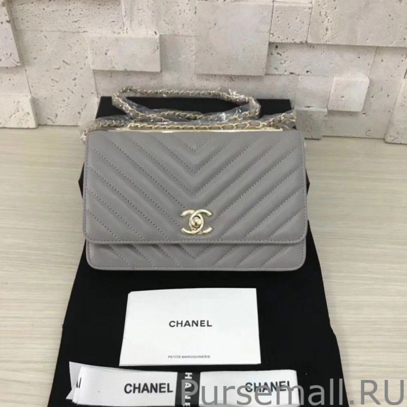 Top Quality Classic Flap Charms Wallet Woc A33814 Gray