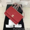 1:1 Mirror Classic Flap Charms Wallet Woc A33814 Red