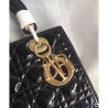 Wholesale Dior Lady Dior Medium Patent Leather Handbag Black