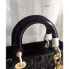 Wholesale Dior Lady Dior Medium Patent Leather Handbag Black