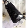 Wholesale Dior Lady Dior Medium Patent Leather Handbag Black