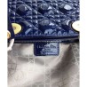 Fashion Dior Lady Dior Medium Patent Leather Handbag Blue