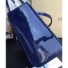 Fashion Dior Lady Dior Medium Patent Leather Handbag Blue