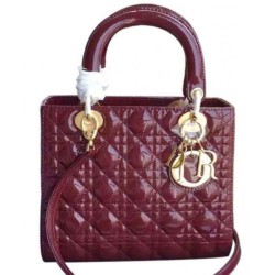 Replica Dior Lady Dior Medium Patent Leather Handbag Mauve