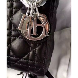 High Quality Dior Lady Dior Mini Classic Tote Bag With Lambskin Black