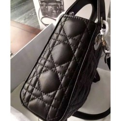 High Quality Dior Lady Dior Mini Classic Tote Bag With Lambskin Black