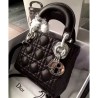 High Quality Dior Lady Dior Mini Classic Tote Bag With Lambskin Black