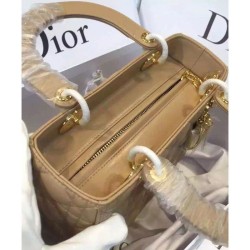 Wholesale Dior Lady Dior Medium Classic Tote Bag With Lambskin Apricot