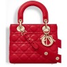 Designer Dior Lady Dior Bag Red