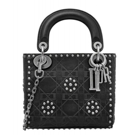 Luxury Christian Dior Lady Dior supple bag in calfskin leather Black