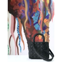 Top Quality Christian Dior Lady Dior Ultra-Matte Bag Black