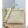 Replica Fendi Sunshine Medium Leather Shopper 8BH386 Cream