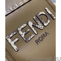 Best Fendi Mini Sunshine Shopper Leather And Elaphe Bag 8BS051 Khaki