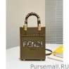 Best Fendi Mini Sunshine Shopper Leather And Elaphe Bag 8BS051 Khaki