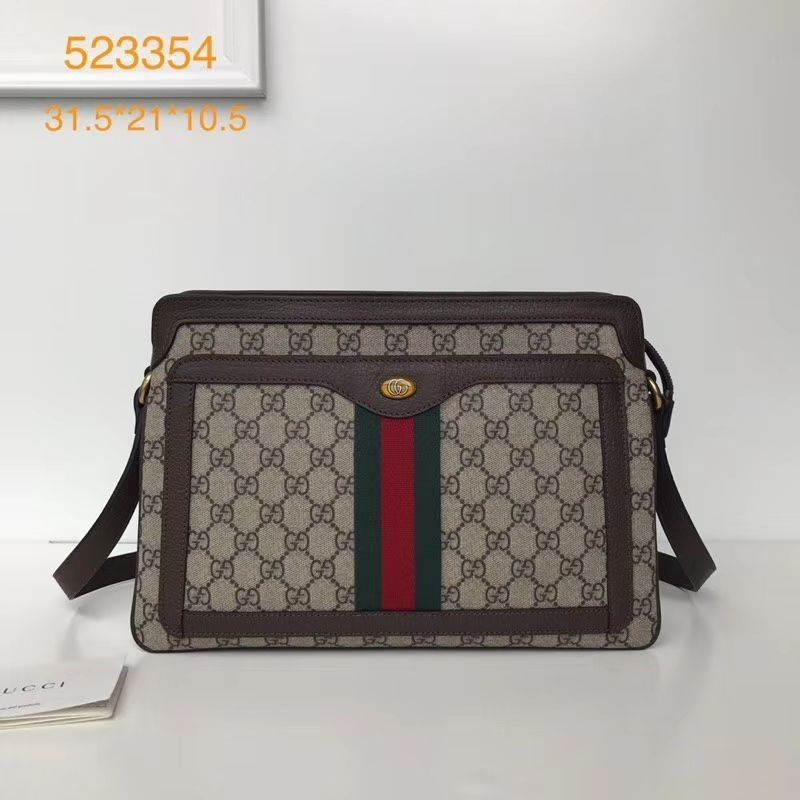 Wholesale GG Supreme Medium Shoulder Bag 523354 Brown