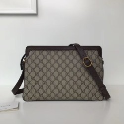 Wholesale GG Supreme Medium Shoulder Bag 523354 Brown