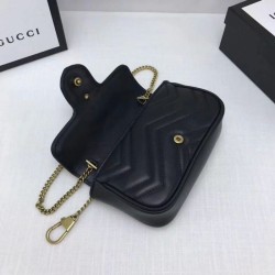 1:1 Mirror GG Marmont matelasse Leather Super Mini Bag 476433 Black