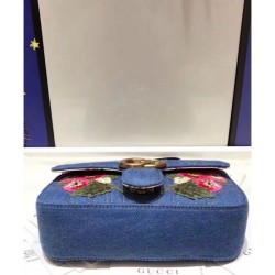 AAA+ GG Marmont Denim Mini Bag 446744 Blue