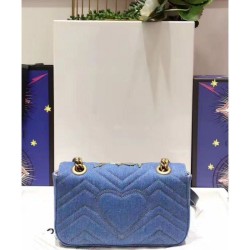 AAA+ GG Marmont Denim Mini Bag 446744 Blue