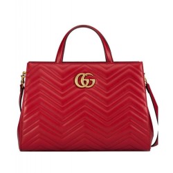 Top Quality GG Marmont Matelasse Top Handle Bag 443505 Red