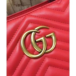 Top Quality GG Marmont Matelasse Top Handle Bag 443505 Red