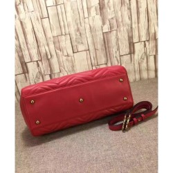 Top Quality GG Marmont Matelasse Top Handle Bag 443505 Red