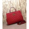 Top Quality GG Marmont Matelasse Top Handle Bag 443505 Red