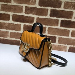 Top GG Marmont Mini Top Handle Bag 583571 Orange