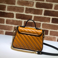 Top GG Marmont Mini Top Handle Bag 583571 Orange