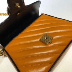 Top GG Marmont Mini Top Handle Bag 583571 Orange